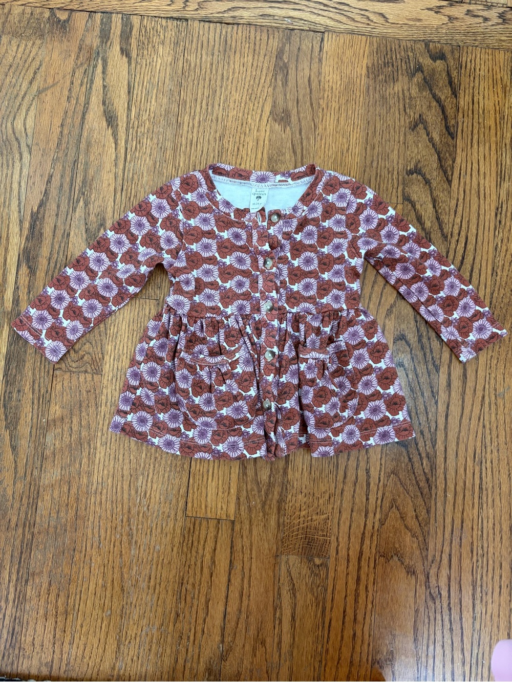 Kate Quinn 18-24 Long Sleeve Floral Button Down Ruffle with Pockets